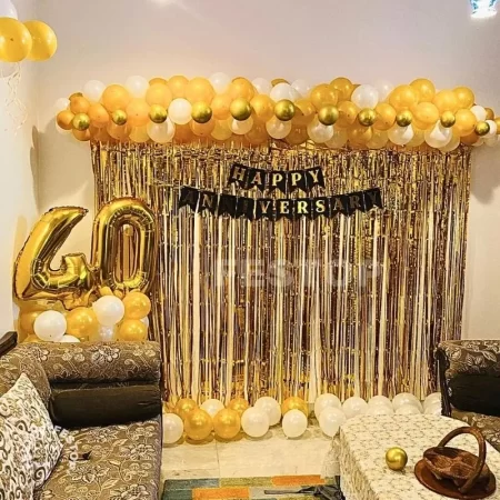 Golden Wall Anniversary Decor