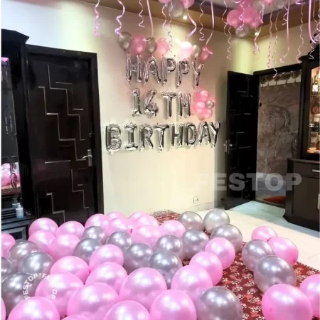 Silver Birthday Hall Decoration