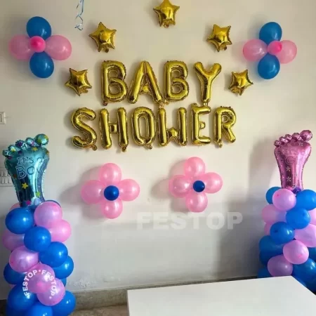 Simple Wall Baby Shower Decor